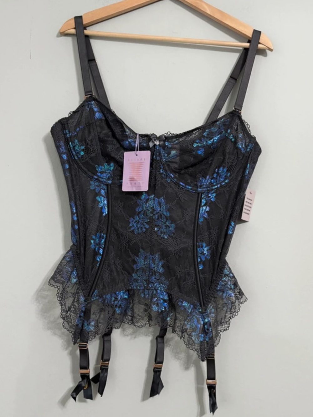 NEW Fenty Savage In the Clouds Iridescent Lace Lingerie Corset